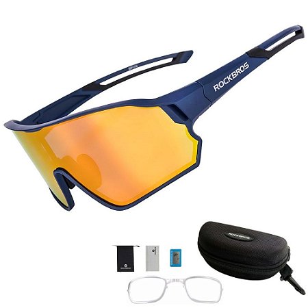 Óculos de Corrida com Grau Espelhado - Proteção Uv Clip Grau