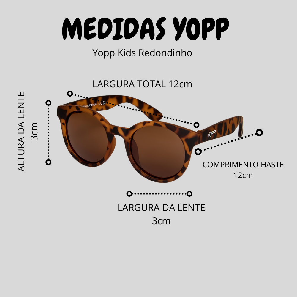 Óculos Esportivo Infantil Oncinha Yopp Pequeno Polegar Polarizado Uv400