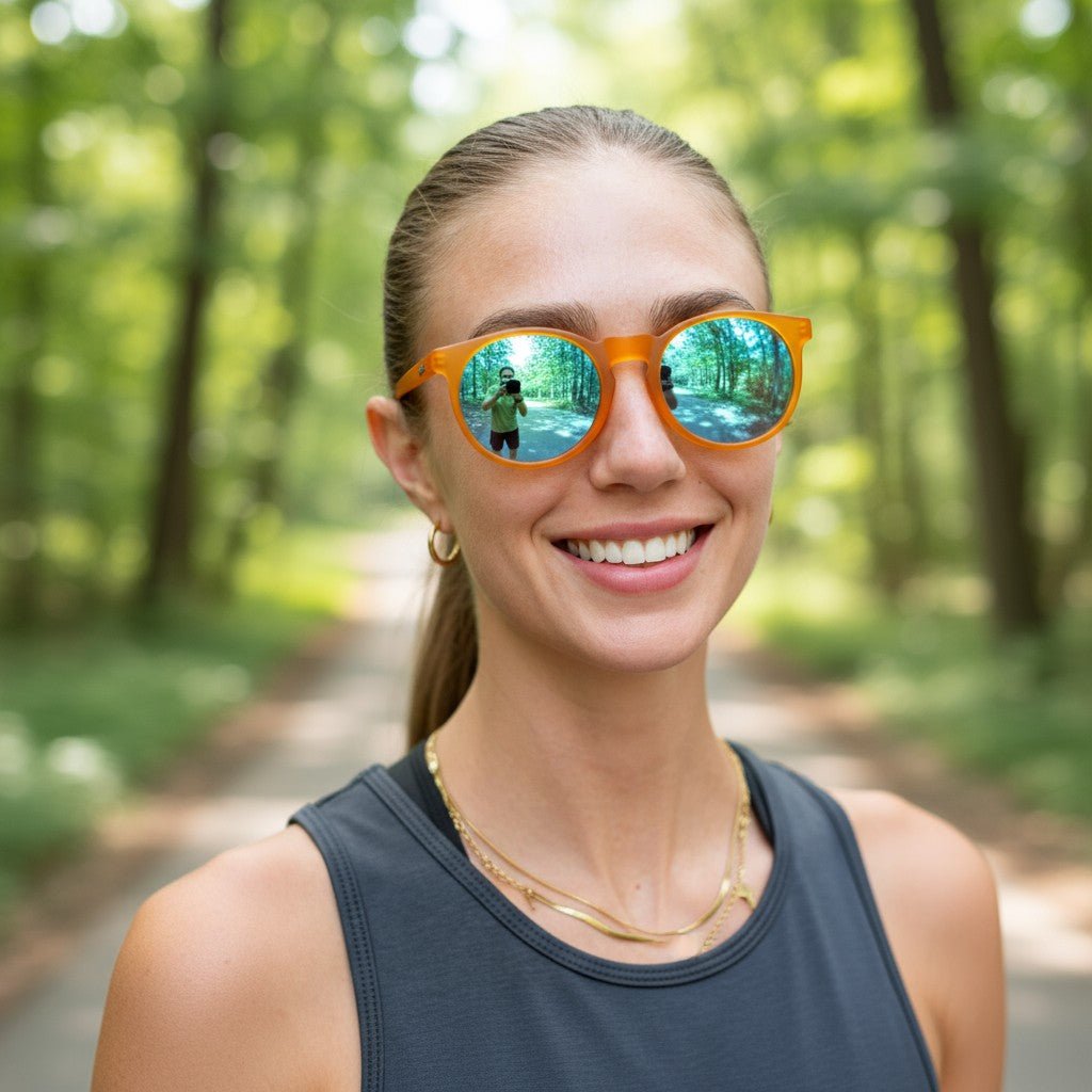 Óculos de Corrida Feminino Redondo Laranja - Polarizado UV400