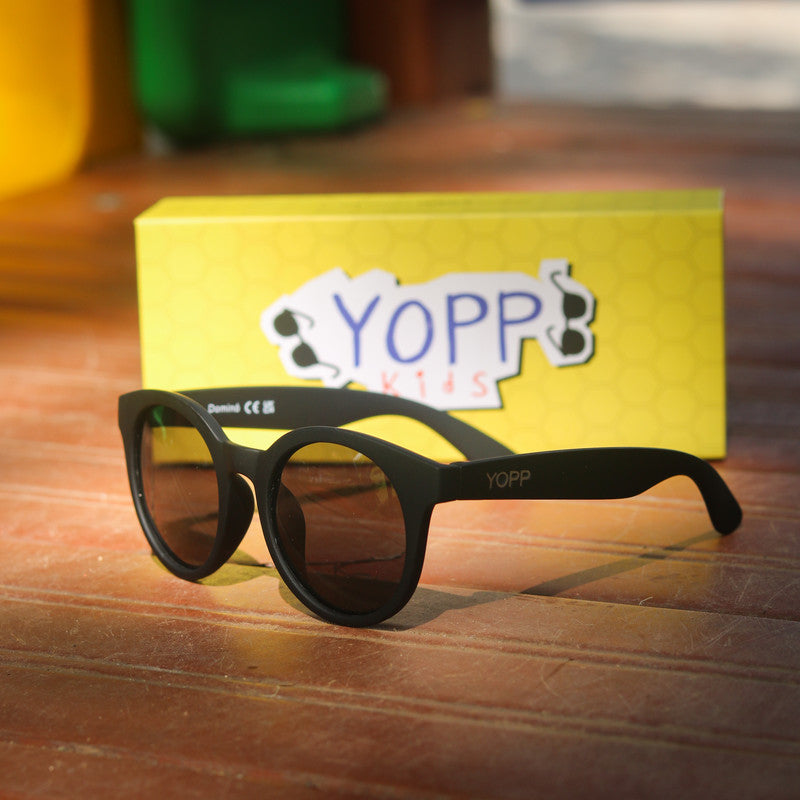 Óculos Esportivo Infantil Preto Yopp Dominó Polarizado Uv400